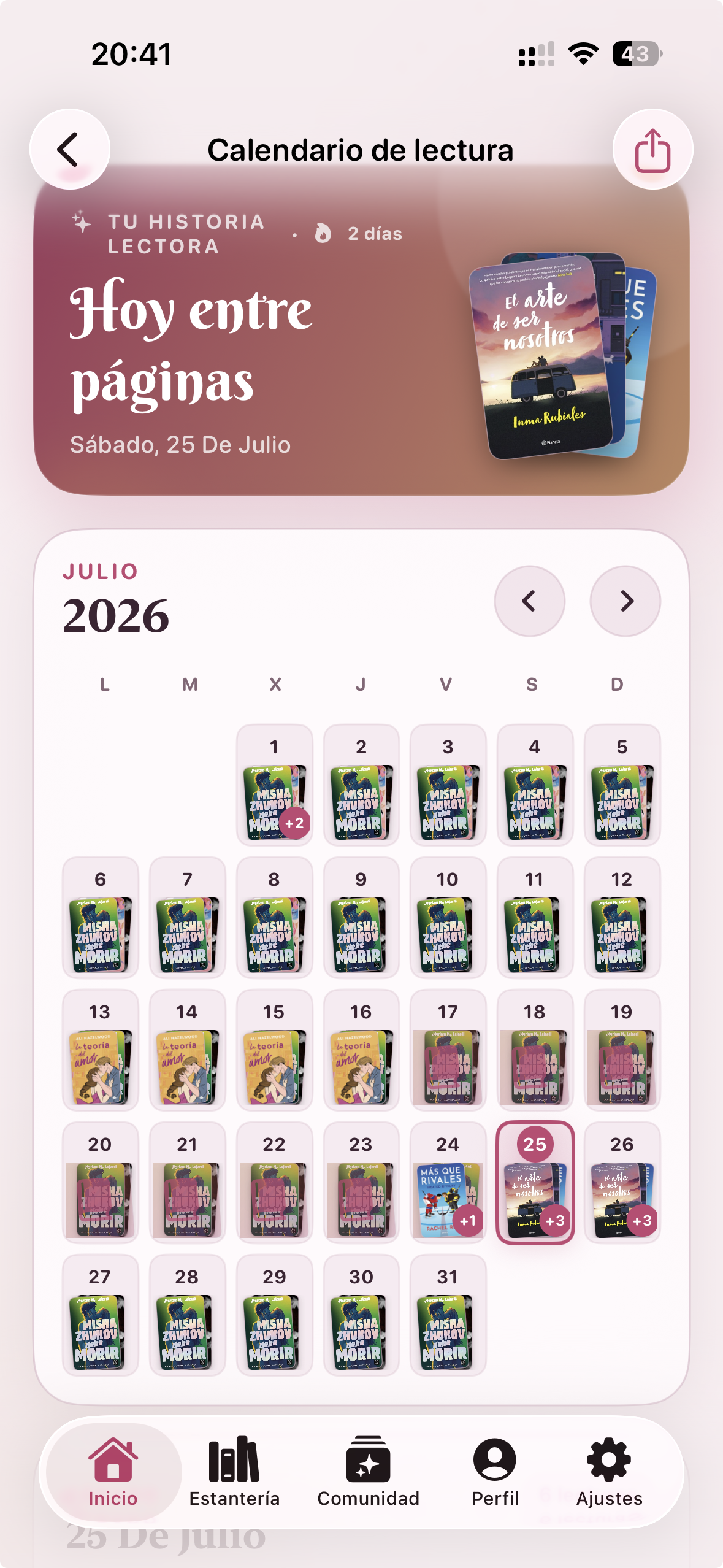 Mistbook monthly reading calendar ready to share