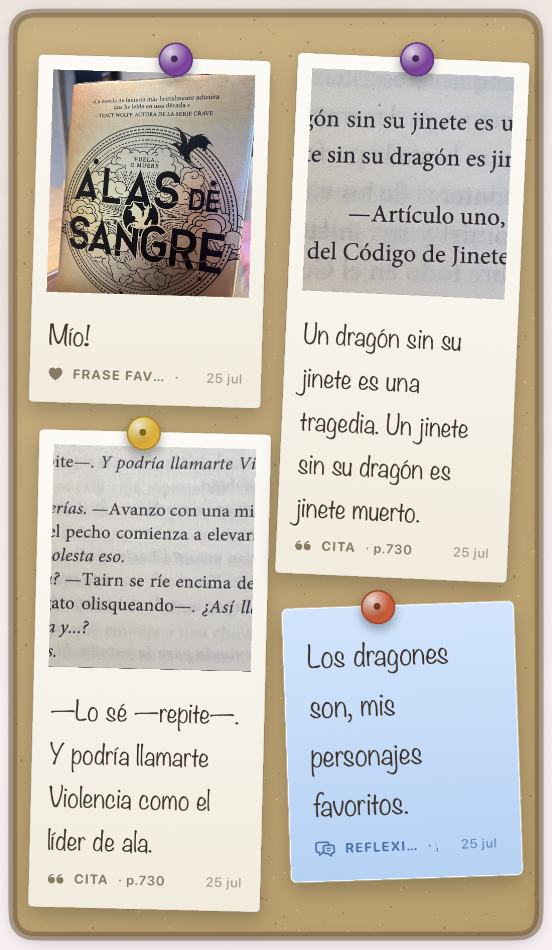 Mistbook notes wall with photos, quotes, and reflections