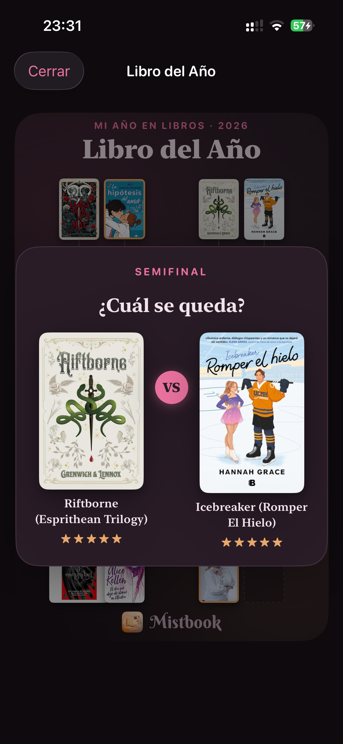 Mistbook tournament to pick the Book of the Year
